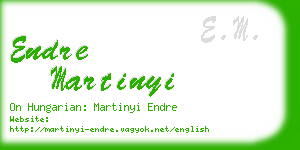 endre martinyi business card